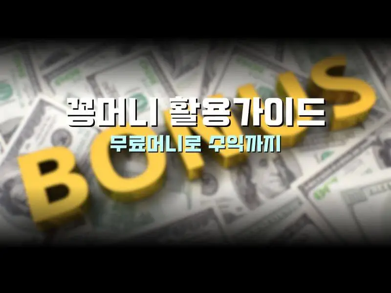 꽁머니-활용가이드,무료머니로 수익화 하기